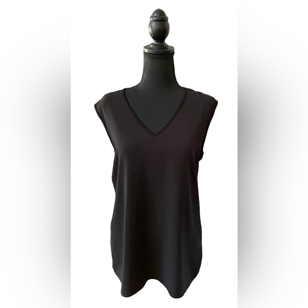 Vince Camuto: Black V Neck Blouse